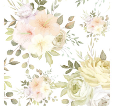 美丽的花卉无缝复古杯垫 - TenStickers