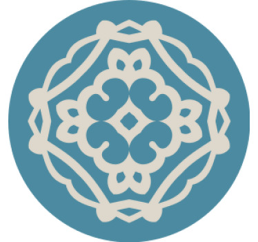 Antiikki vintage sininen ja valkoinen kuvio vintage lasinalunen - Tenstickers