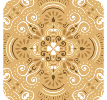 Posavasos vintage Patrón ornamental beige vintage - TenVinilo