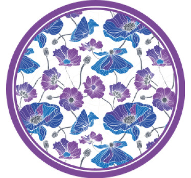 Moderní a fialová zahradní květiny modernípodtácek - TenStickers