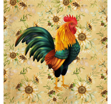 Paahdin ja auringonkukat vintage lasinalunen - Tenstickers