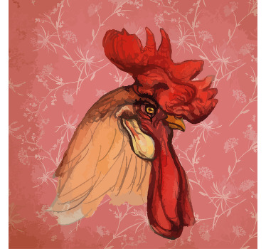 καφέ κόκορας λευκά λουλούδια vintage coaster - TenStickers