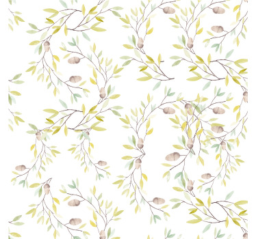 Originale akvarel blade mønster coaster - TenStickers