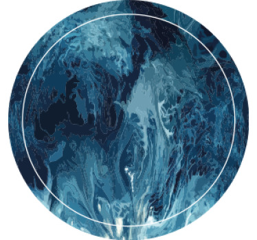 Mavi tonları suluboya dalgalar modern coaster - TenStickers