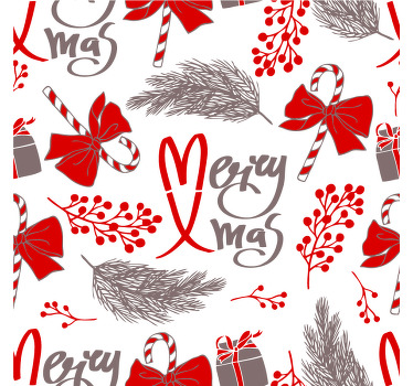 Merry xmas seamless pattern christmas coaster - TenStickers