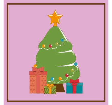 Tegneserie juletre underlag jul - Tenstickers