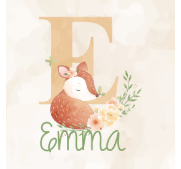 Djur rådjur med namn personliga glasunderlägg - Tenstickers