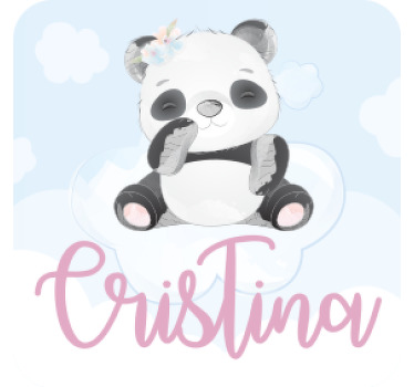 Roztomilá panda pro dívku se jménem tácky - TenStickers