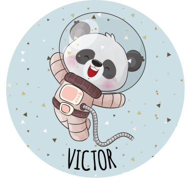 男孩的可爱熊猫名字杯垫 - TenStickers