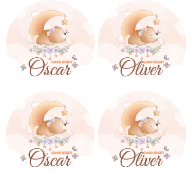 Isim altlıkları olan çocuk için sevimli ayı - TenStickers