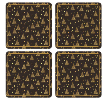 Dessous de verre noel Arbres de noël dorés élégants - TenStickers