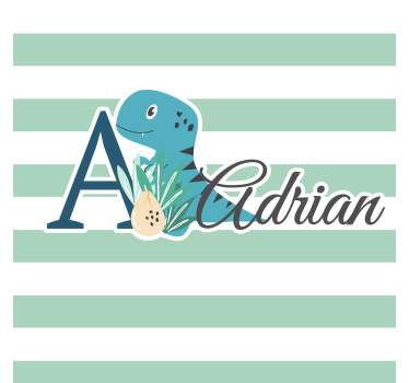 Untersetzer personalisiert Süße tiere dino mit Namen - TenStickers