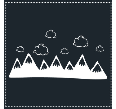 Kézzel rajzolt hegyek felhőkkel modern poháralátét - TenStickers