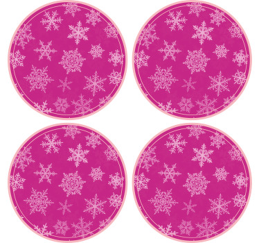 Pembe kar taneleri desen noel altlığı - TenStickers