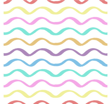 무지개 물결 무늬 빈티지 코스터 - TenStickers