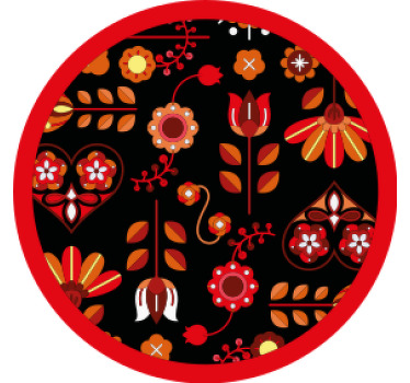 Posavasos vintage Adornos folclóricos étnicos rojos - TenVinilo