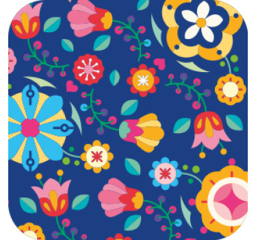 Färgglada etniska folkmönster vintage glasunderlägg - Tenstickers