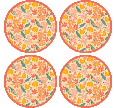 텍스처 효과 텀블러 꽃무늬 둥근 표면 - TenStickers