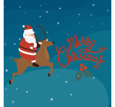 Podkładka pod kubek na święta święty mikołaj z wzorem renifera - TenStickers