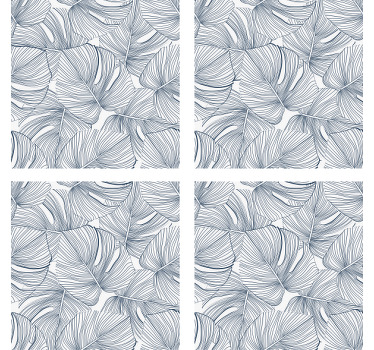 Texture coasters leaf pattern design - TenStickers