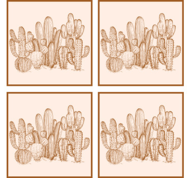 Saulės išblukęs rudas kaktusas daugiau padėkliukų - „Tenstickers“