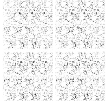 Line art αντιμετωπίζει μοτίβο πιο σουβέρ - TenStickers