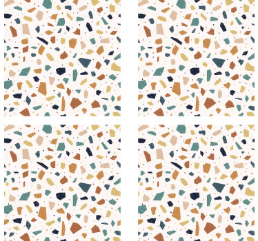 Patrón de terrazo de colores cálidos más posavasos - TenVinilo