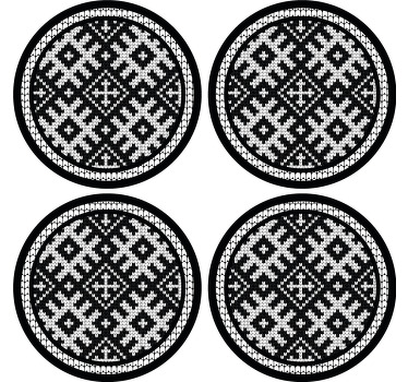 Viking láncolt négyzetek minta modern alátét - TenStickers