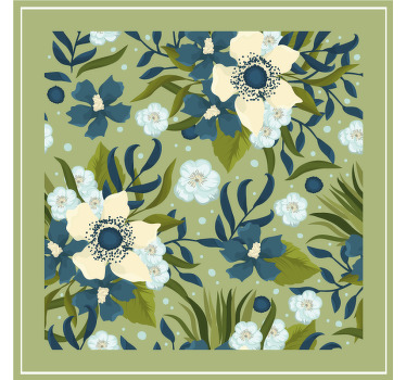 Zelená kreslená květina modernípodtácek - TenStickers