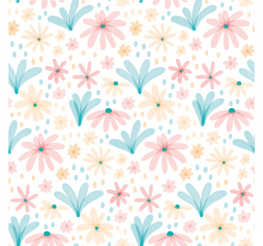 Pastel color flower pattern modern coaster - TenStickers
