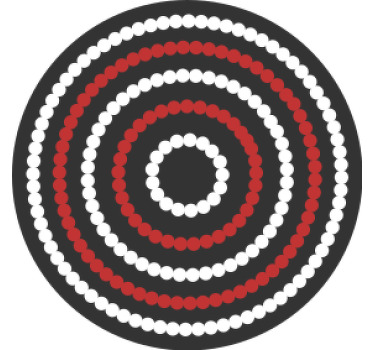 Two-color circles pattern modern coaster - TenStickers
