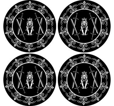 Posavasos moderno Rey de las siluetas de la jungla - TenVinilo