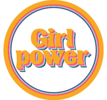 Girl power quote with flowers text coasters - TenStickers