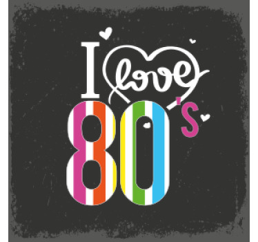 Jeg elsker 80'erne vintage coaster - TenStickers