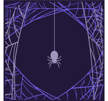 Spindelnät över en mörklila halloween -dalbana - Tenstickers