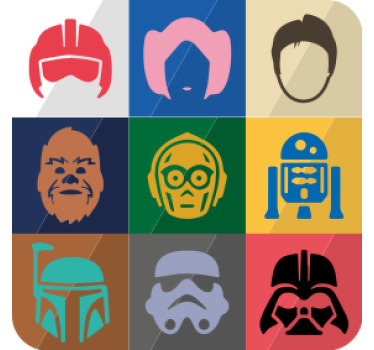 Coloridos personajes de estrellas art more posavasos - TenVinilo