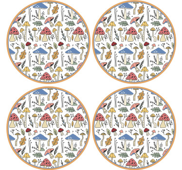 Ručne kreslené huby vzor moderná dráha - Tenstickers