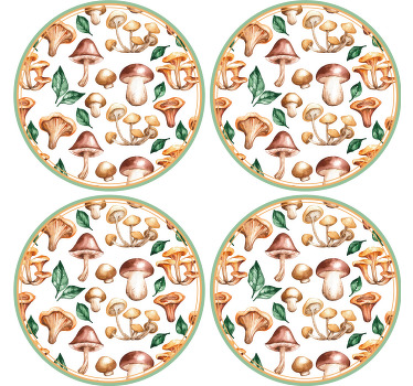 Sett med fargerike sopp underlag moderne - Tenstickers