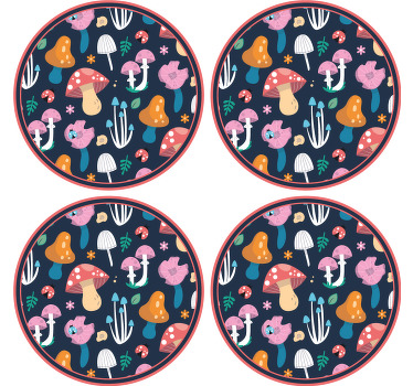 Gljiva i bubamara uzorak moderni podmetač - TenStickers