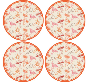 Posavasos moderno Patrón de setas de acuarela - TenVinilo