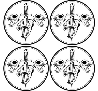 Psí lebka sada moderní design modernípodtácek - TenStickers