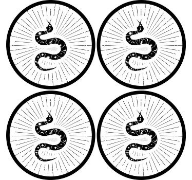 Posavasos moderno Serpiente silueta negra - TenVinilo