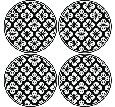 černá a bílá růže design vintage dráha - TenStickers