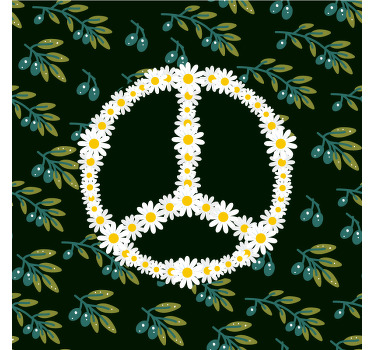 Untersetzer Friedenssymbole aus Gänseblümchen - TenStickers