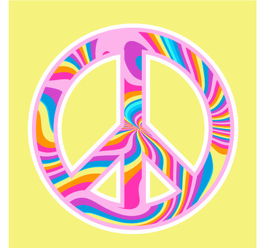 Psychedelic peace symbol vintage coaster - TenStickers