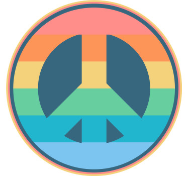 Untersetzer Vintage Pastell-regenbogen-friedenssymbol - TenStickers