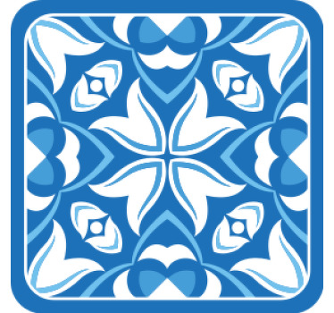 Untersetzer mit blauem blumenmuster - TenStickers