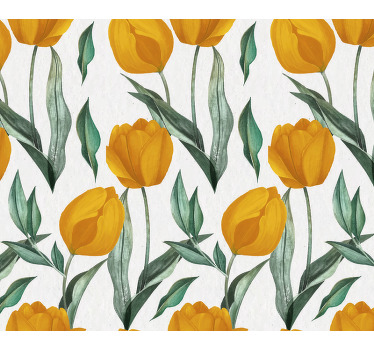 Yellow tulips oil painting pattern coasters - TenStickers
