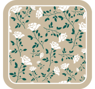 Biela ruža vzor vintage tácka - Tenstickers