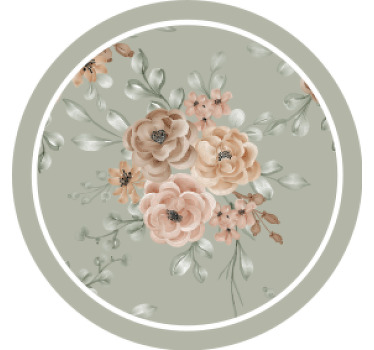 Dessous de verre vintage Fond gris avec des fleurs - TenStickers